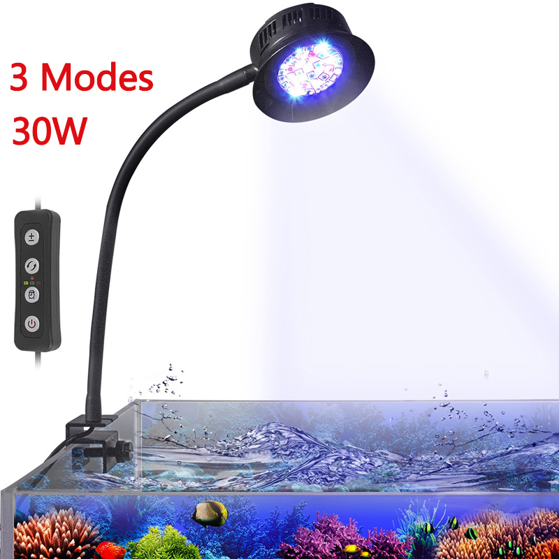 Marine Aquarium Timing - 30W Aquarium LED-riflicht Dimbare verlichting Marine