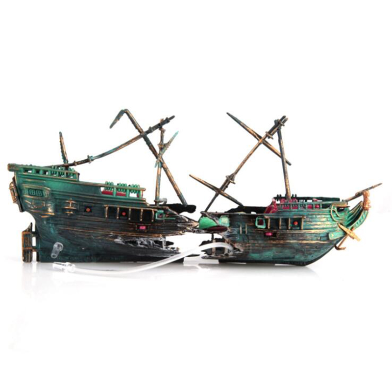 Aquarium Marina - Bubbling Aquarium Decoratie Verzonken Schip Ornament