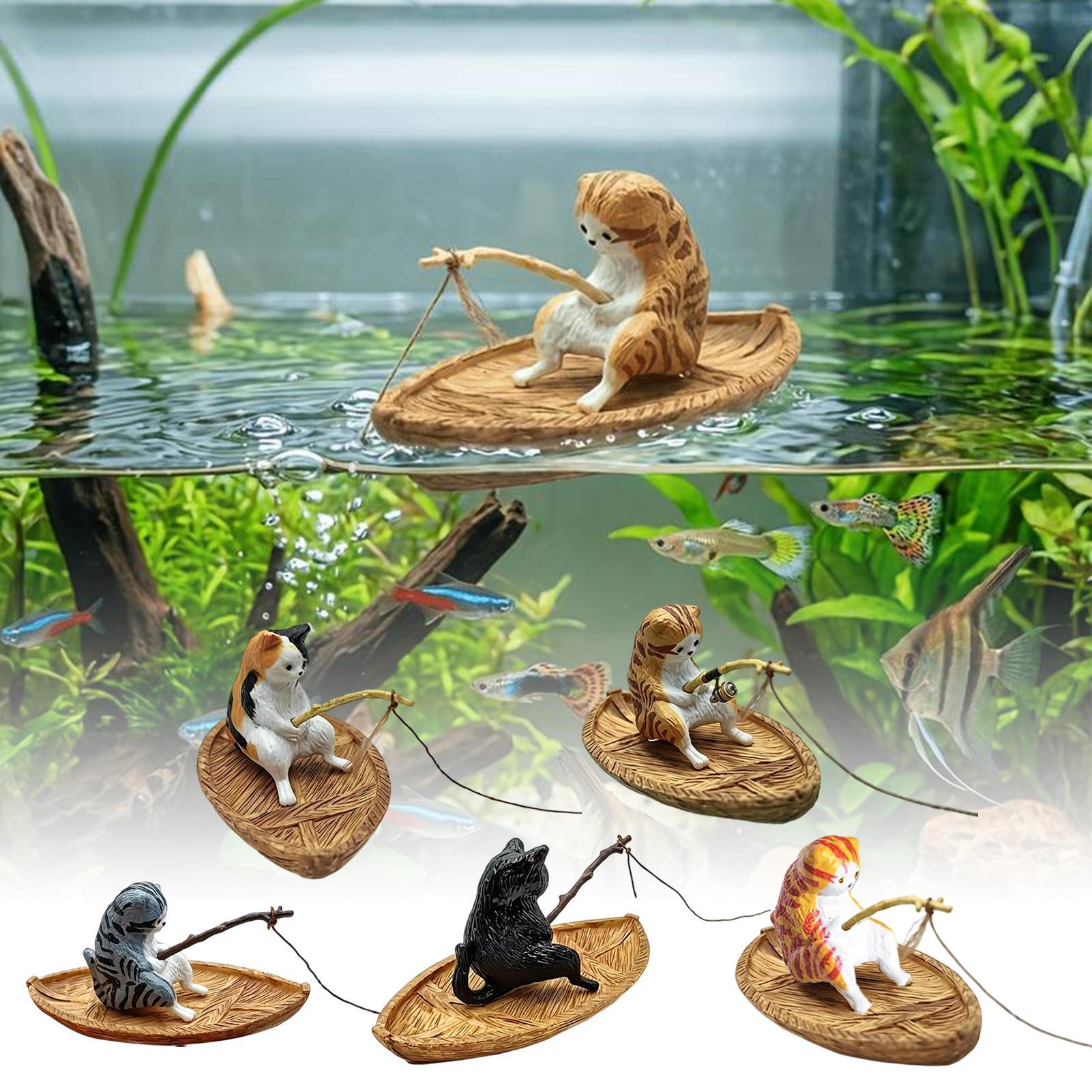 Aquarium Marina - Creatieve Kat Visboot Aquarium Ornament Hoge