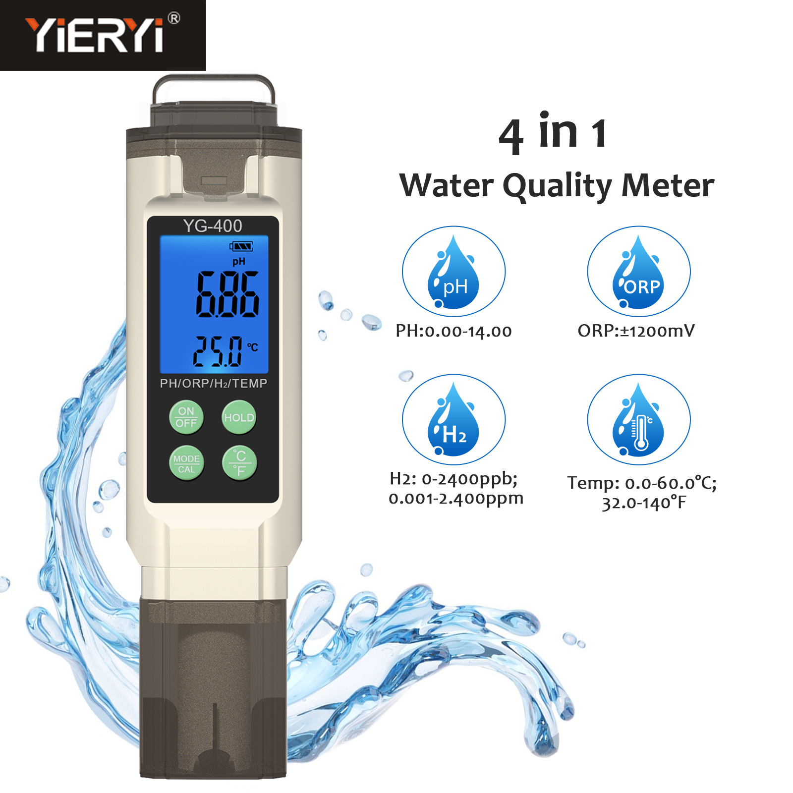 Marine Aquarium Water Analyzer - Yieryi 4 in 1 Digitale PH
