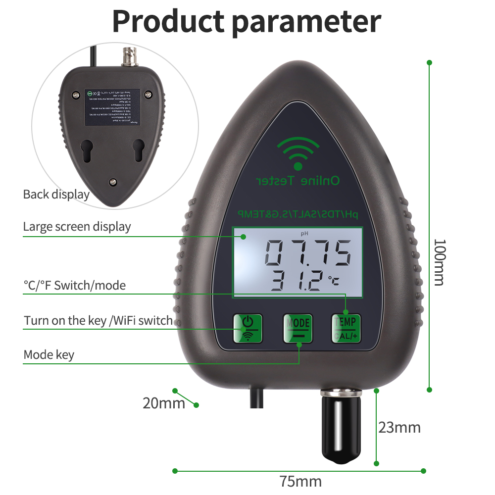 Tuya Wifi 5 In1 Waterkwaliteit - Marine Aquarium Water Analyzer recensie en prijs