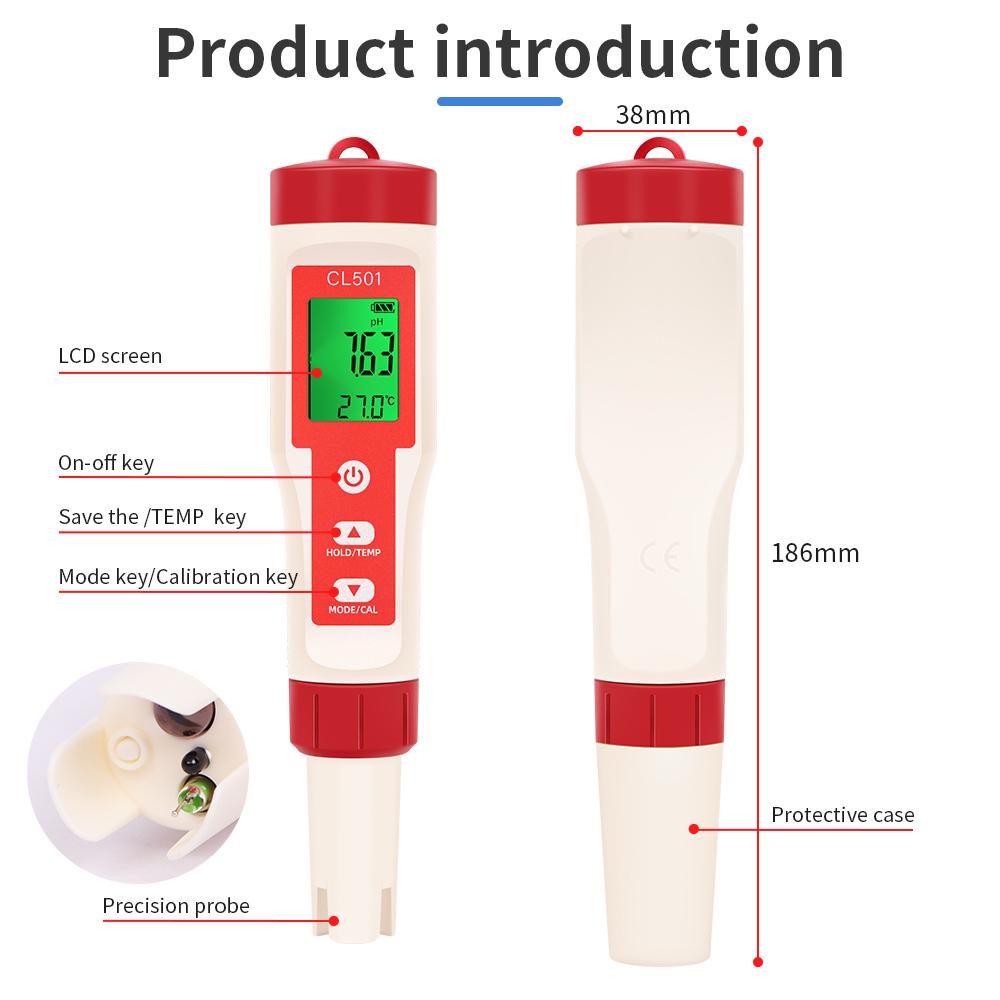 PH/CL2/H2/ORP/Temperatuurmeter - Marine Aquarium Water Analyzer recensie en prijs