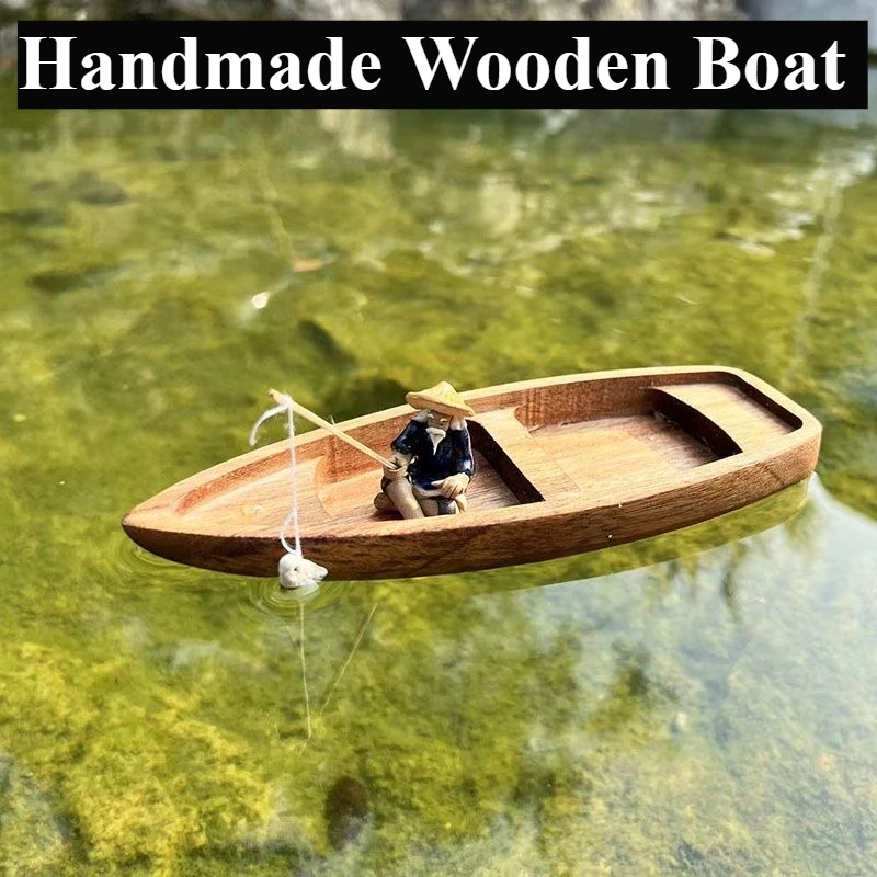 Handgemaakte houten boot Mini  - Aquarium Marina recensie en prijs
