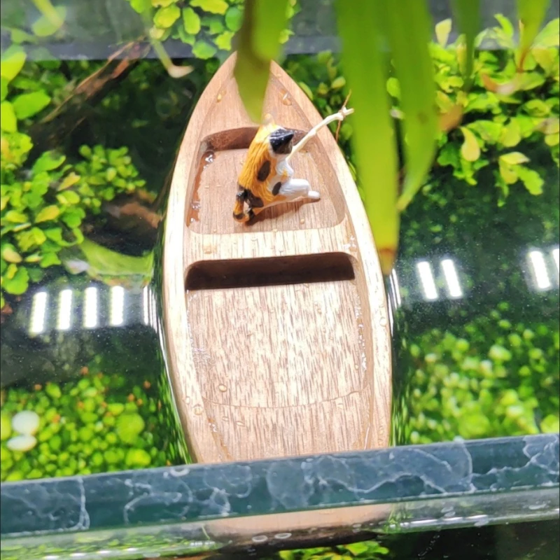 Handgemaakte houten boot Mini  - Aquarium Marina recensie en prijs