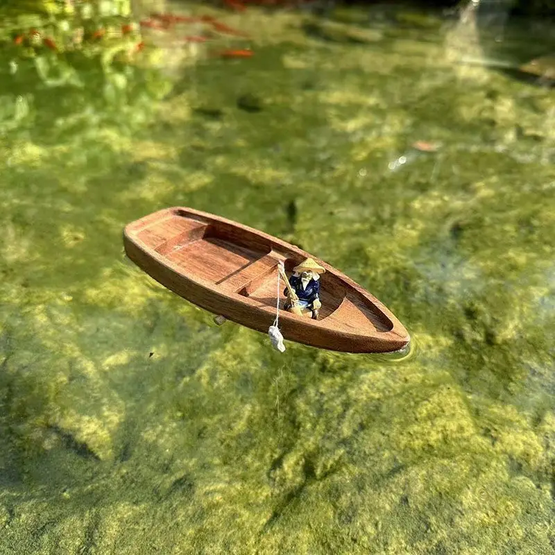 Handgemaakte houten boot Mini  - Aquarium Marina recensie en prijs