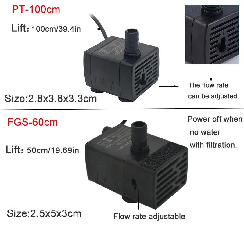 USB Aquarium Dompelpomp, 5V 5W - Aquarium Marine Filter recensie en prijs