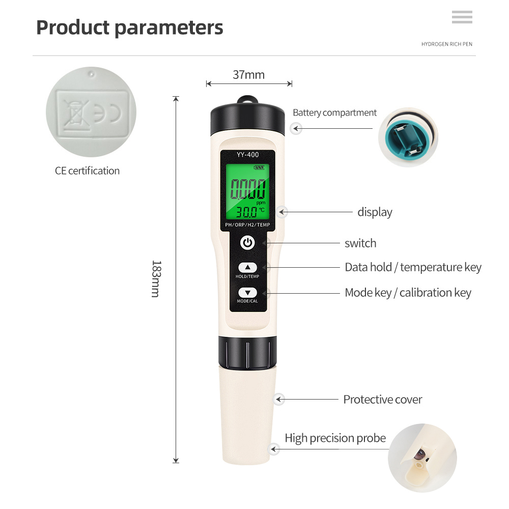 4/3/2 in 1 Optionele PH ORP H2 - Marine Aquarium Water Analyzer recensie en prijs